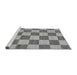 Sideview of Machine Washable Checkered Gray Modern Rug, wshabs123gry