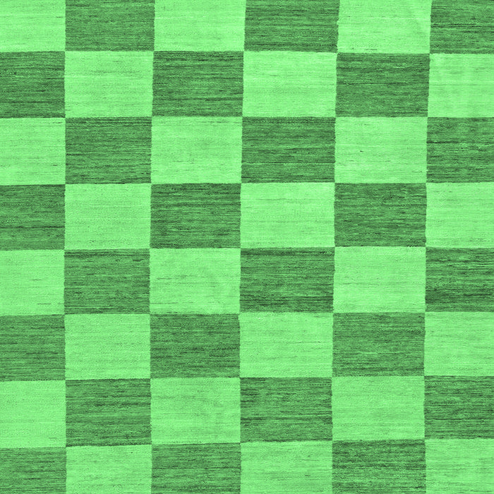 Square Checkered Emerald Green Modern Rug, abs123emgrn