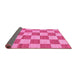 Sideview of Checkered Pink Modern Rug, abs123pnk