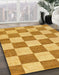 Abstract Saffron Yellow Checkered Rug in Family Room, abs123