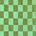 Square Checkered Turquoise Modern Rug, abs123turq