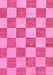 Machine Washable Checkered Pink Modern Rug, wshabs123pnk