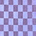 Square Machine Washable Checkered Blue Modern Rug, wshabs123blu