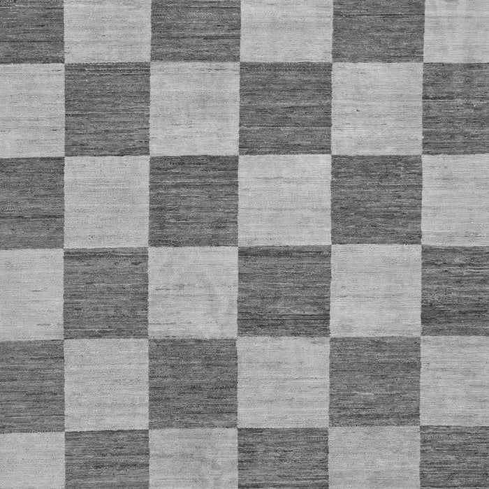 Machine Washable Checkered Gray Modern Rug, wshabs123gry