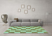 Machine Washable Checkered Light Blue Modern Rug in a Living Room, wshabs123lblu