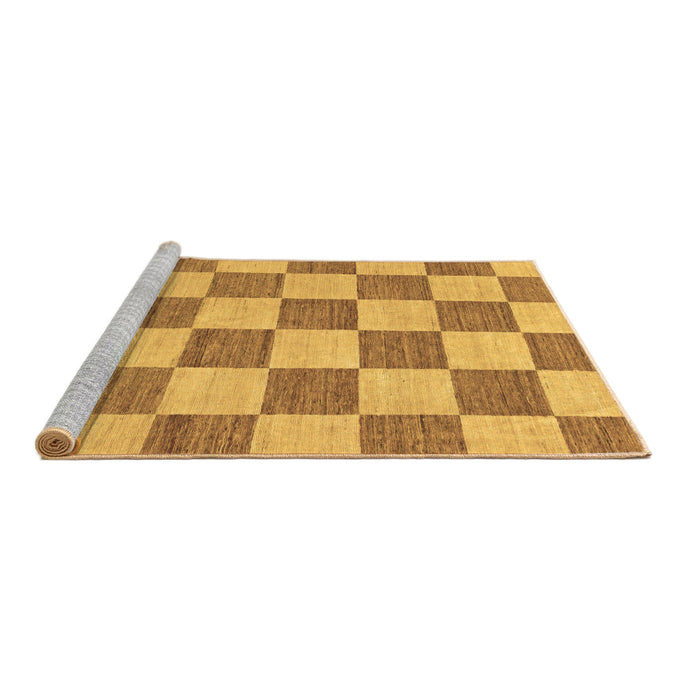 Sideview of Machine Washable Checkered Brown Modern Rug, wshabs123brn