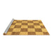 Sideview of Machine Washable Checkered Brown Modern Rug, wshabs123brn