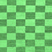 Square Machine Washable Checkered Emerald Green Modern Area Rugs, wshabs123emgrn