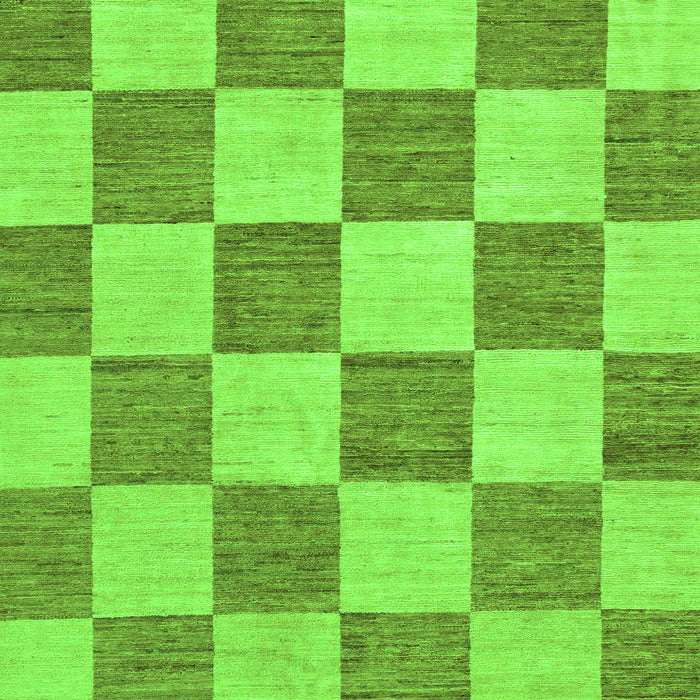 Checkered Green Modern Rug, abs123grn