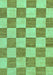 Machine Washable Checkered Turquoise Modern Area Rugs, wshabs123turq