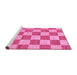 Sideview of Machine Washable Checkered Pink Modern Rug, wshabs123pnk