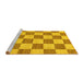 Sideview of Machine Washable Checkered Yellow Modern Rug, wshabs123yw