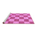 Sideview of Machine Washable Checkered Purple Modern Area Rugs, wshabs123pur