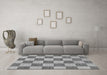 Machine Washable Checkered Gray Modern Rug in a Living Room,, wshabs123gry