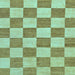 Square Machine Washable Checkered Light Blue Modern Rug, wshabs123lblu