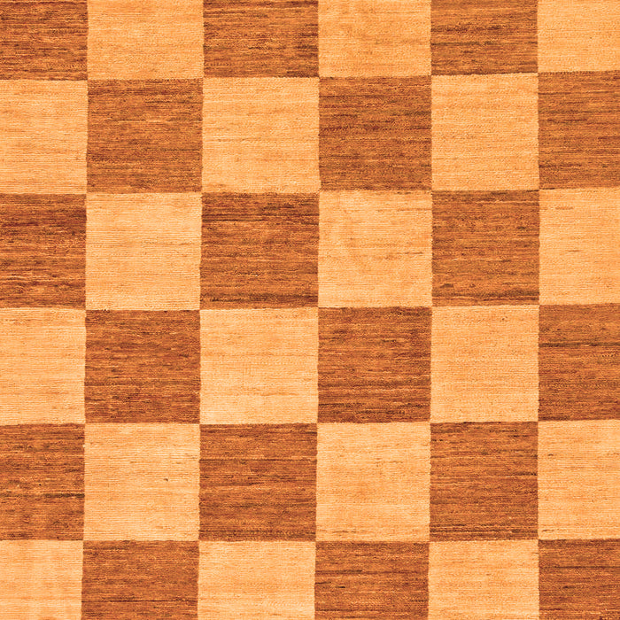 Machine Washable Checkered Orange Modern Area Rugs, wshabs123org