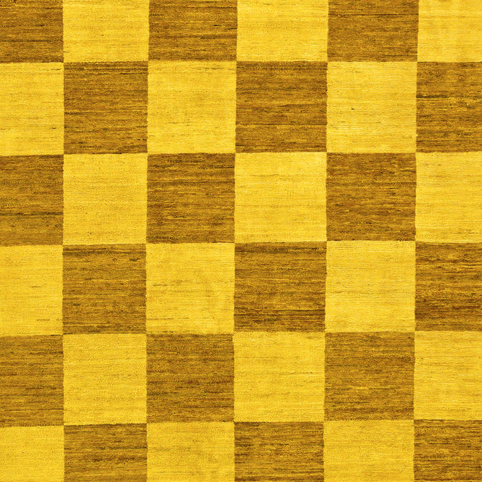 Checkered Yellow Modern Rug, abs123yw