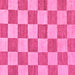 Square Machine Washable Checkered Pink Modern Rug, wshabs123pnk