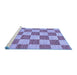 Sideview of Machine Washable Checkered Blue Modern Rug, wshabs123blu