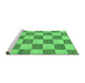 Sideview of Machine Washable Checkered Emerald Green Modern Area Rugs, wshabs123emgrn