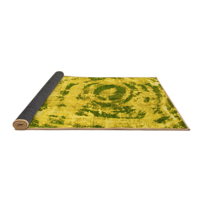 Sideview of Abstract Yellow Modern Rug, abs1240yw
