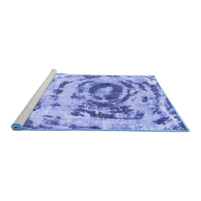 Sideview of Machine Washable Abstract Blue Modern Rug, wshabs1240blu