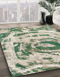 Abstract Hazel Green Modern Rug, abs1240