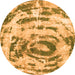 Round Abstract Orange Modern Rug, abs1240org