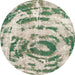 Round Machine Washable Abstract Hazel Green Rug, wshabs1240