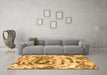 Machine Washable Abstract Orange Modern Area Rugs in a Living Room, wshabs1240org