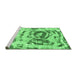 Sideview of Machine Washable Abstract Emerald Green Modern Area Rugs, wshabs1240emgrn