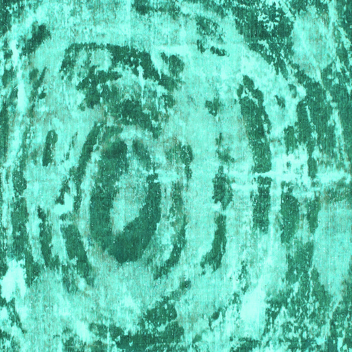 Square Machine Washable Abstract Turquoise Modern Area Rugs, wshabs1240turq