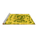 Sideview of Machine Washable Abstract Yellow Modern Rug, wshabs1240yw