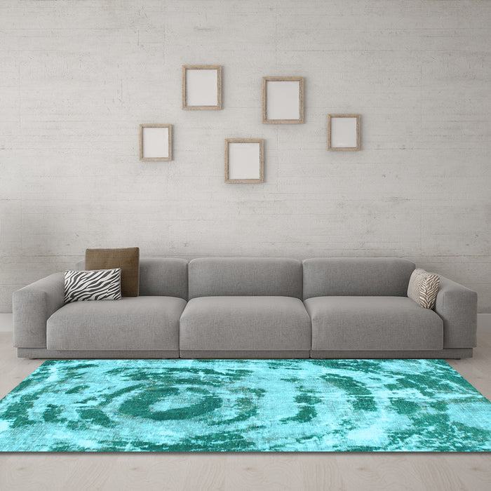 Machine Washable Abstract Light Blue Modern Rug in a Living Room, wshabs1240lblu