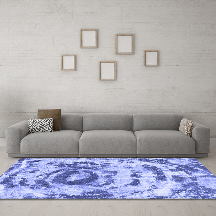 Machine Washable Abstract Blue Modern Rug in a Living Room, wshabs1240blu