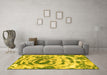 Machine Washable Abstract Yellow Modern Rug in a Living Room, wshabs1240yw