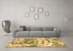 Machine Washable Abstract Brown Modern Rug in a Living Room,, wshabs1240brn