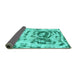 Sideview of Abstract Turquoise Modern Rug, abs1240turq