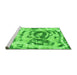 Sideview of Machine Washable Abstract Green Modern Area Rugs, wshabs1240grn