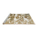 Sideview of Machine Washable Abstract Desert Sand Beige Rug, wshabs1241