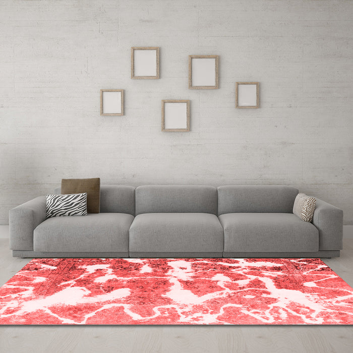 Modern Red Washable Rugs