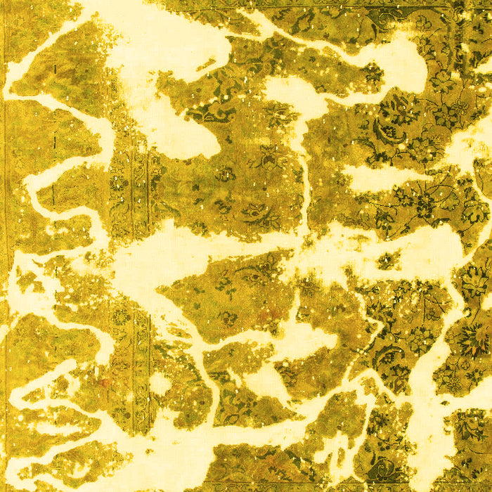 Machine Washable Abstract Yellow Modern Rug, wshabs1241yw