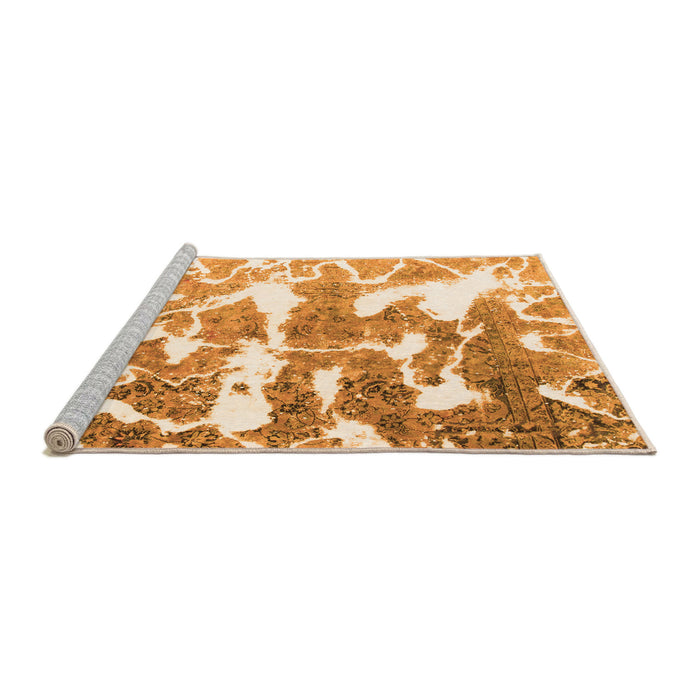 Sideview of Machine Washable Abstract Orange Modern Area Rugs, wshabs1241org