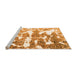 Sideview of Machine Washable Abstract Orange Modern Area Rugs, wshabs1241org