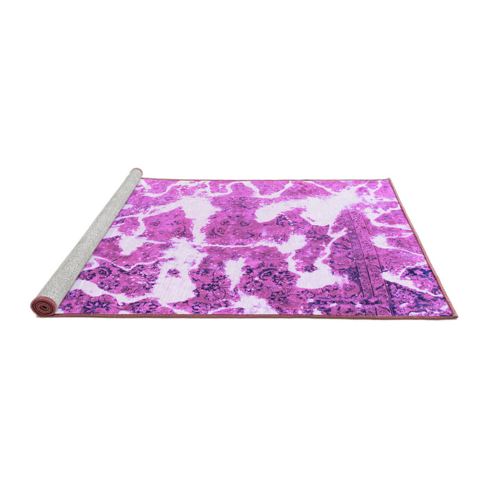 Sideview of Machine Washable Abstract Purple Modern Area Rugs, wshabs1241pur