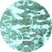 Round Abstract Light Blue Modern Rug, abs1241lblu