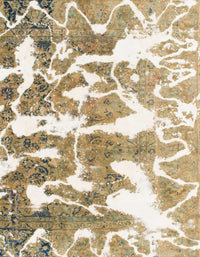 Machine Washable Abstract Desert Sand Beige Rug, wshabs1241