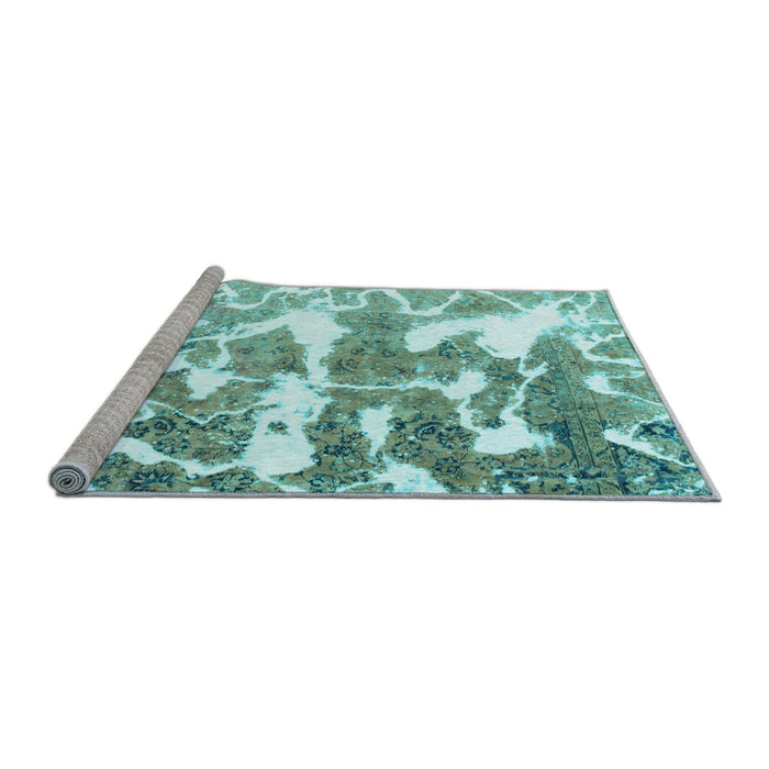 Sideview of Machine Washable Abstract Light Blue Modern Rug, wshabs1241lblu