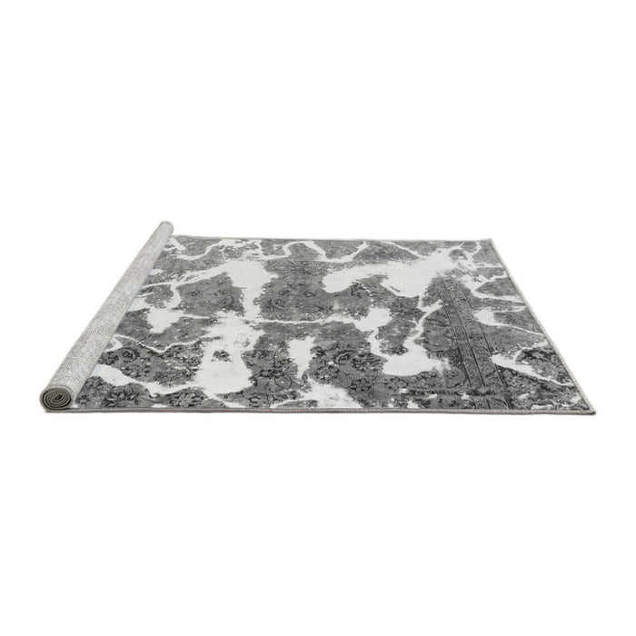 Sideview of Machine Washable Abstract Gray Modern Rug, wshabs1241gry