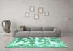 Machine Washable Abstract Turquoise Modern Area Rugs in a Living Room,, wshabs1241turq